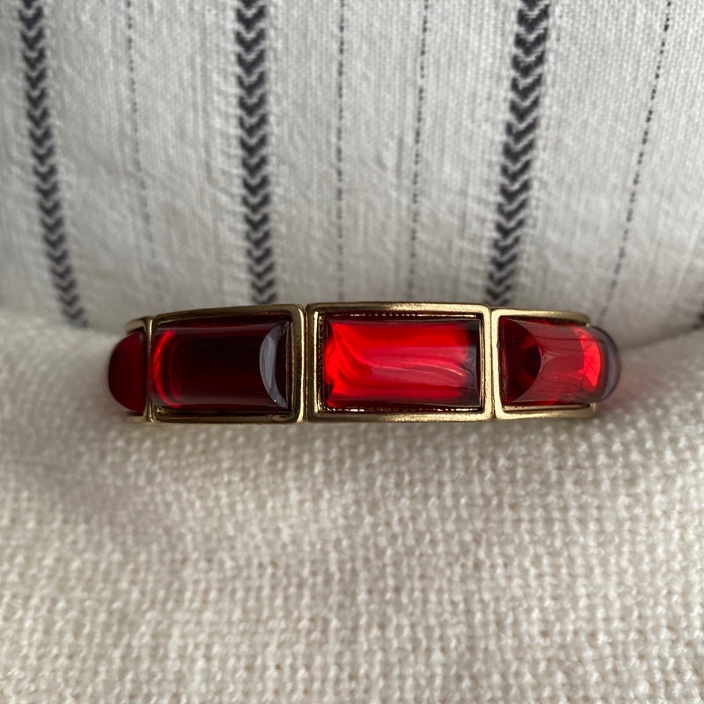 Coldwater Creek brilliant links bracelet, red.
